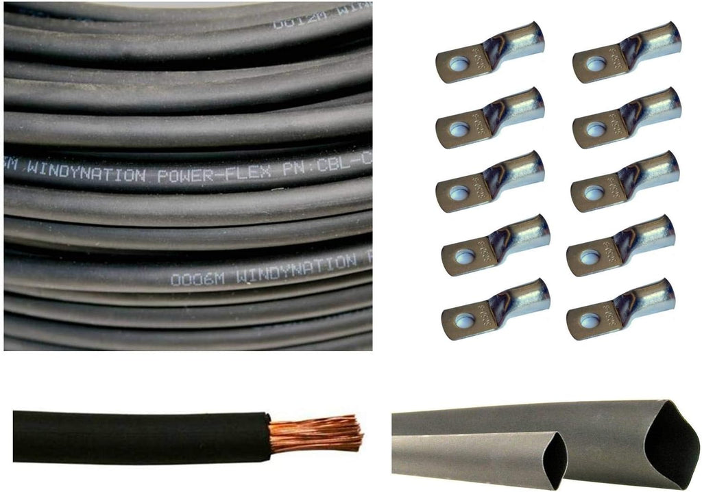 1/0 AWG 15 Feet Black + 15 Feet Red Pure Copper Ultra Flexible Cable C36024