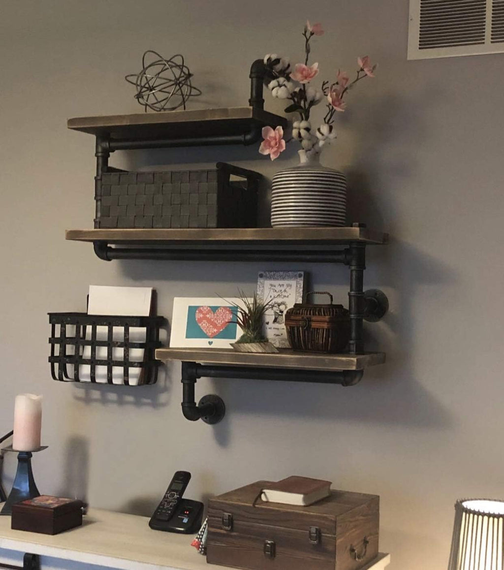 Reclaimed Wood Industrial Pipe Bookshelf I14791