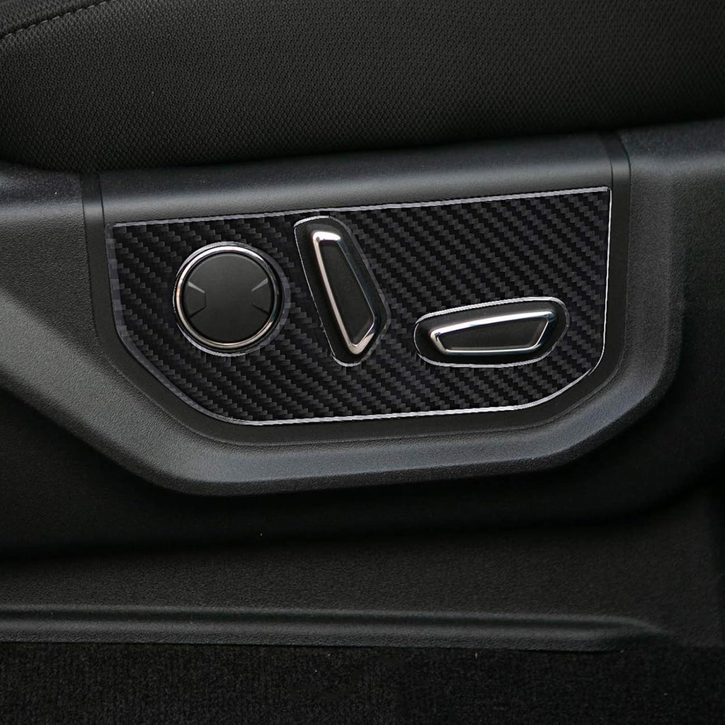 Carbon Fiber Seat Adjustment Button Frame Trim Cover 2PCS R58856