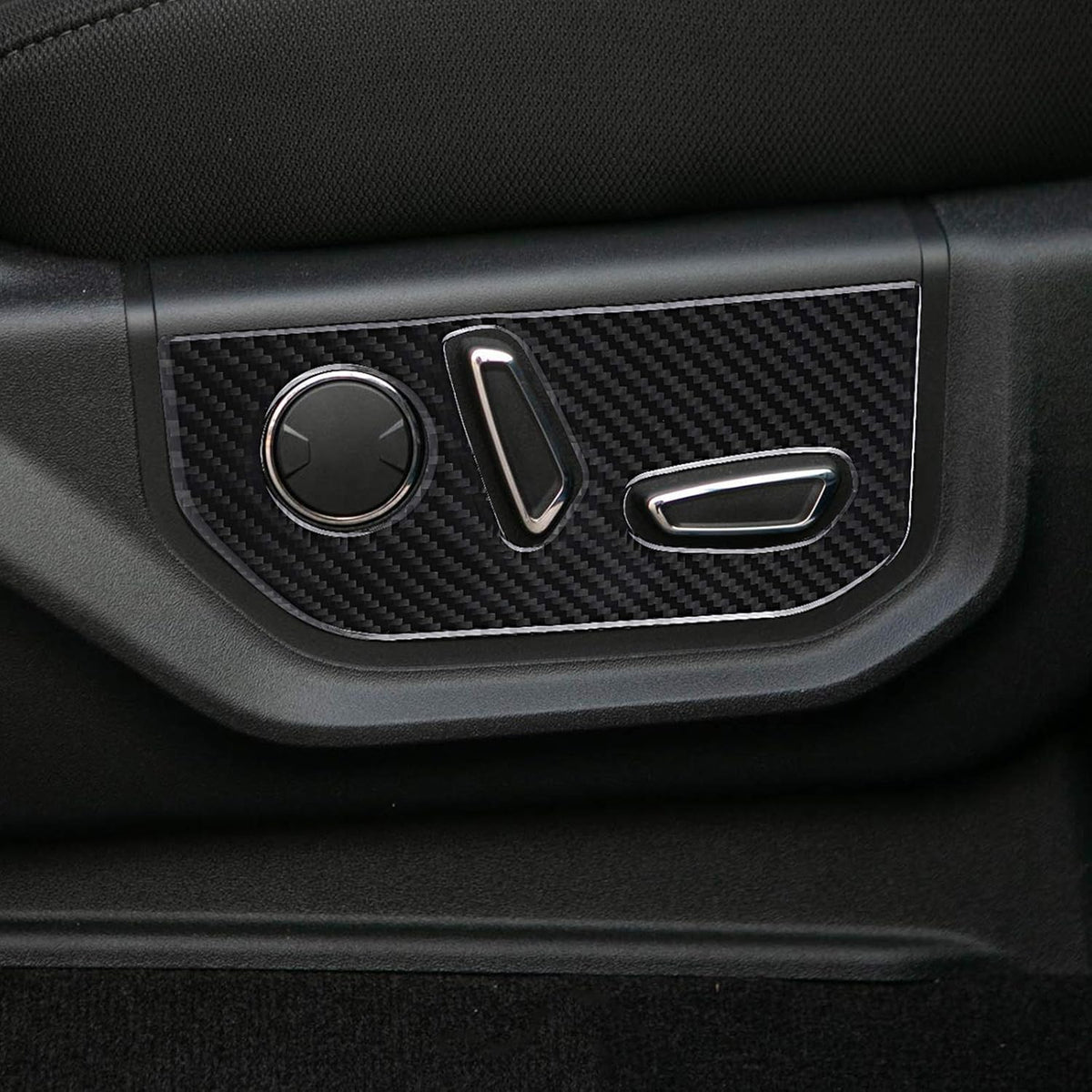 Carbon Fiber Seat Adjustment Button Frame Trim Cover 2PCS R58856