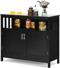 Black Wooden Kitchen Buffet Sideboard Cabinet P987