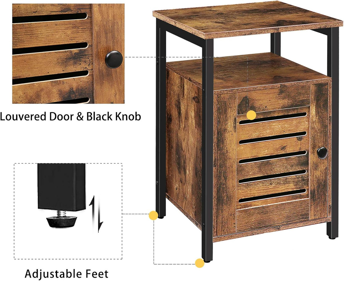 Set of 2 Wood Nightstand with Storage A815985