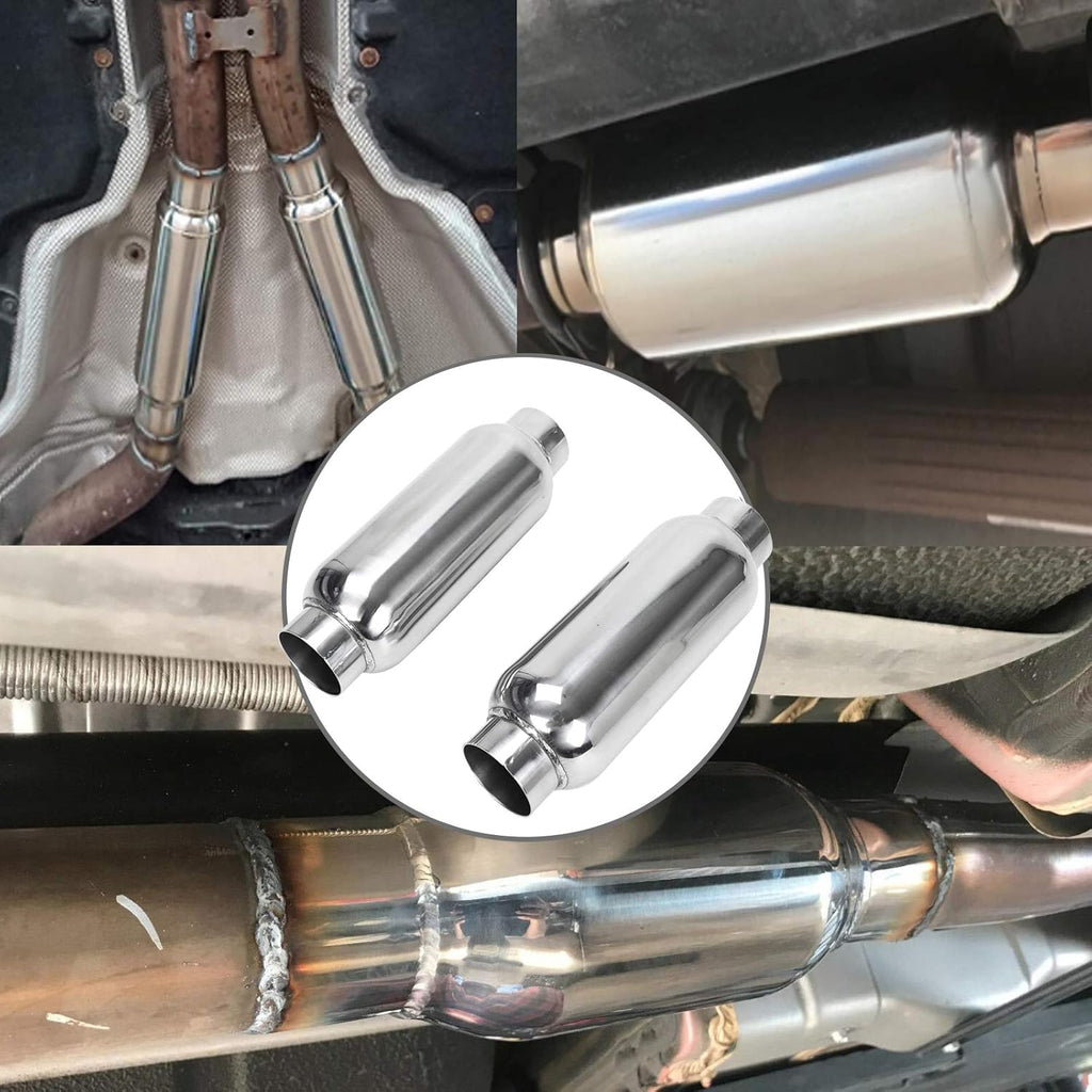 2.5 Inch Stainless Steel Weld-on Exhaust Muffler Pack of 2 Y106746