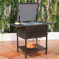 Rattan Portable Cooler Bar Serving Cart J526