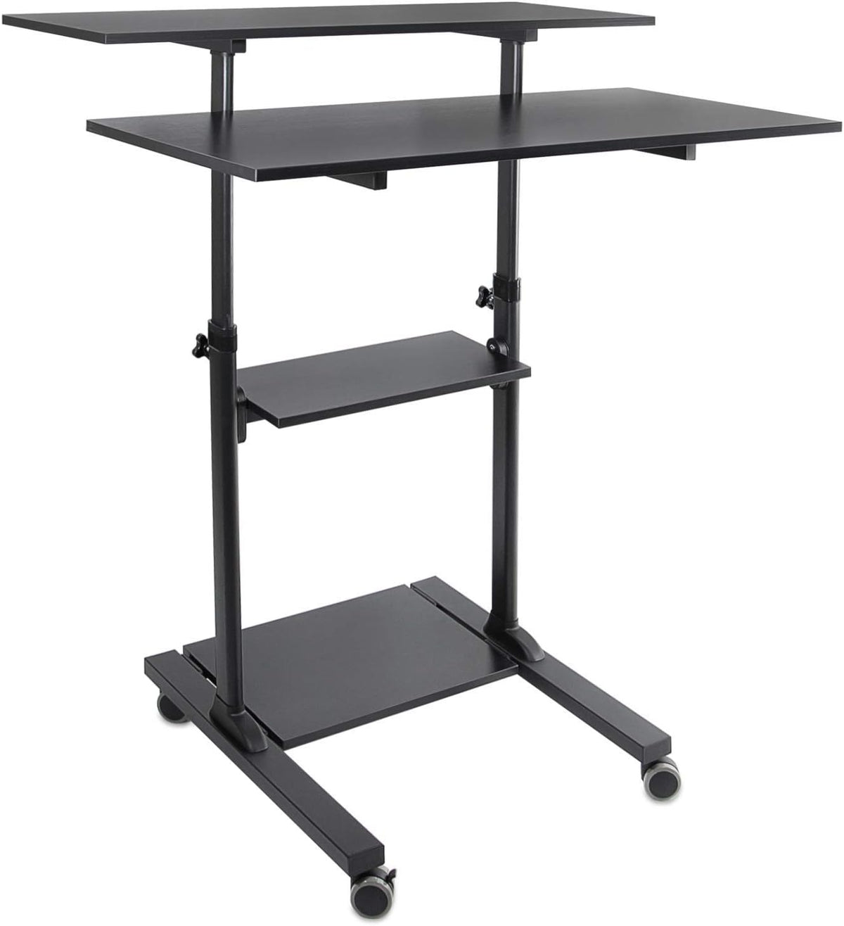 Height Adjustable Rolling Desk with 40 Wide Table Tops U268