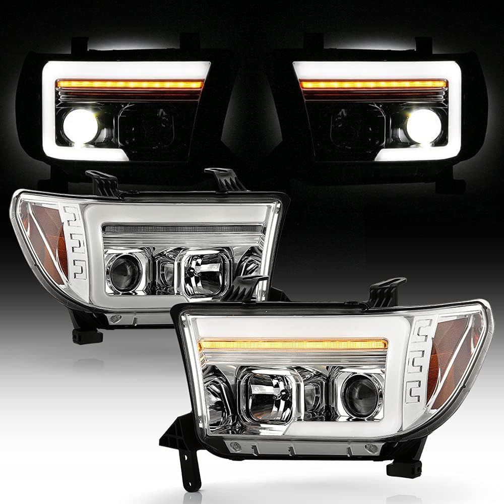 Chrome LED Projector Headlights M802