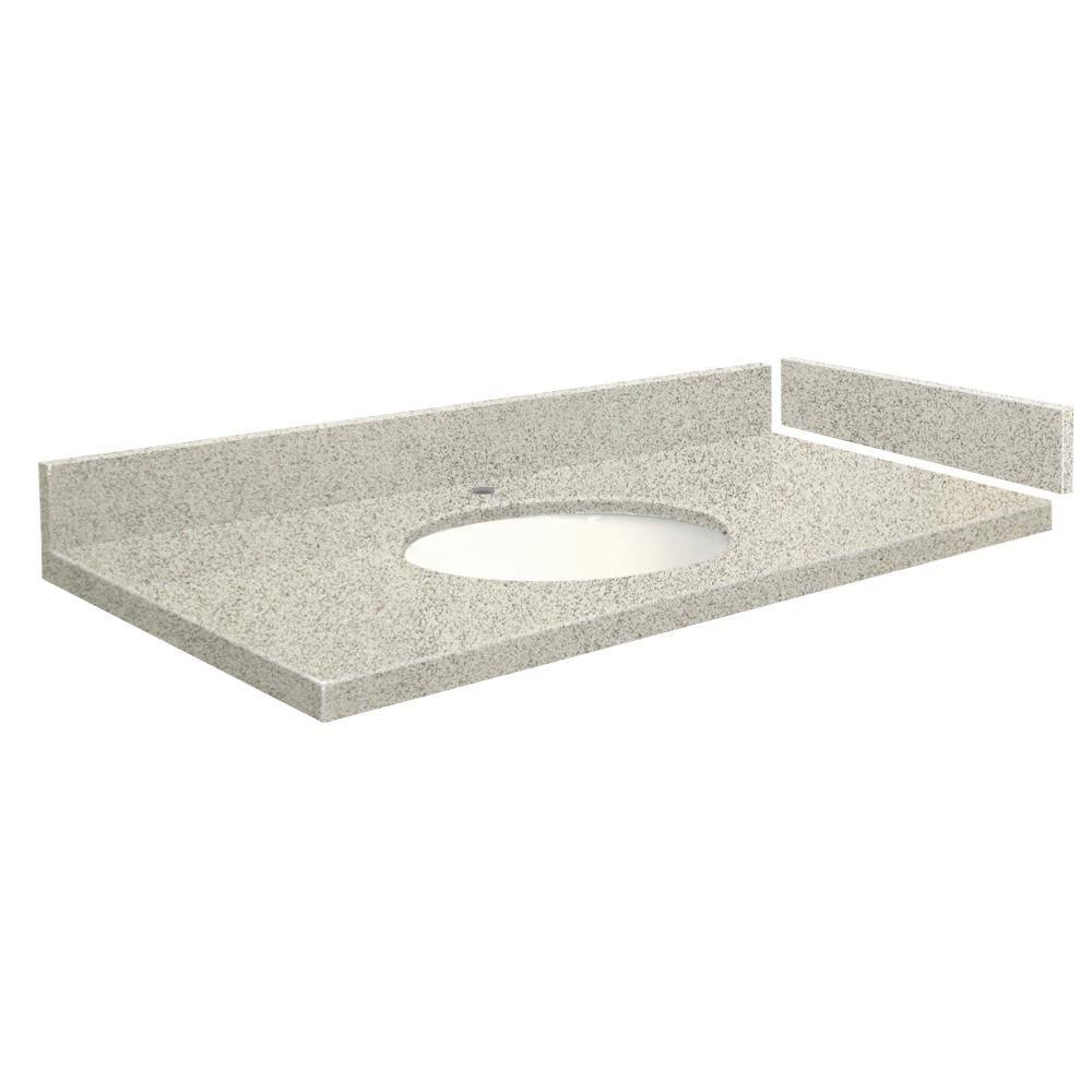 25-in Quartz Single Sink Bathroom Vanity Top in Gray C63283