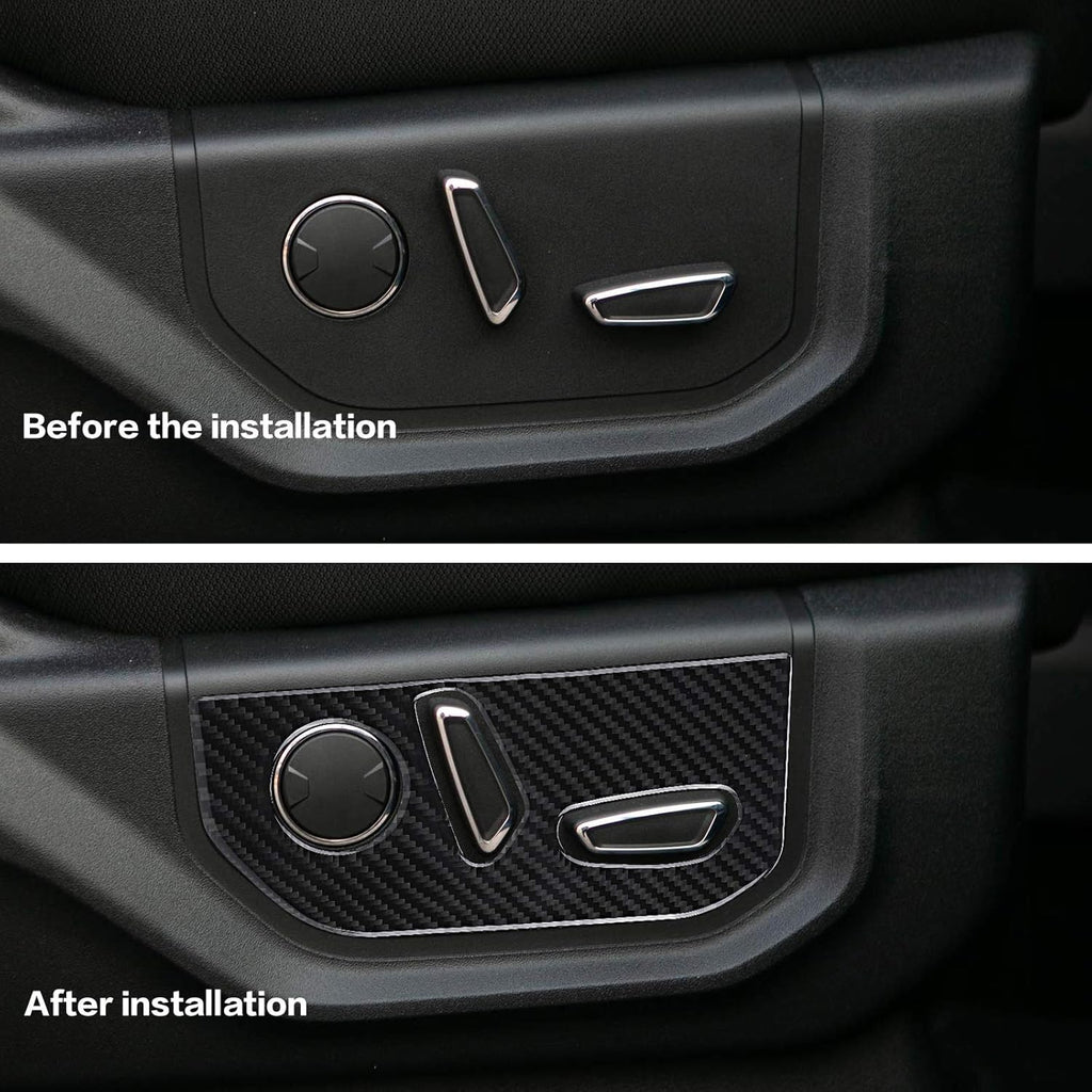 Carbon Fiber Seat Adjustment Button Frame Trim Cover 2PCS R58856