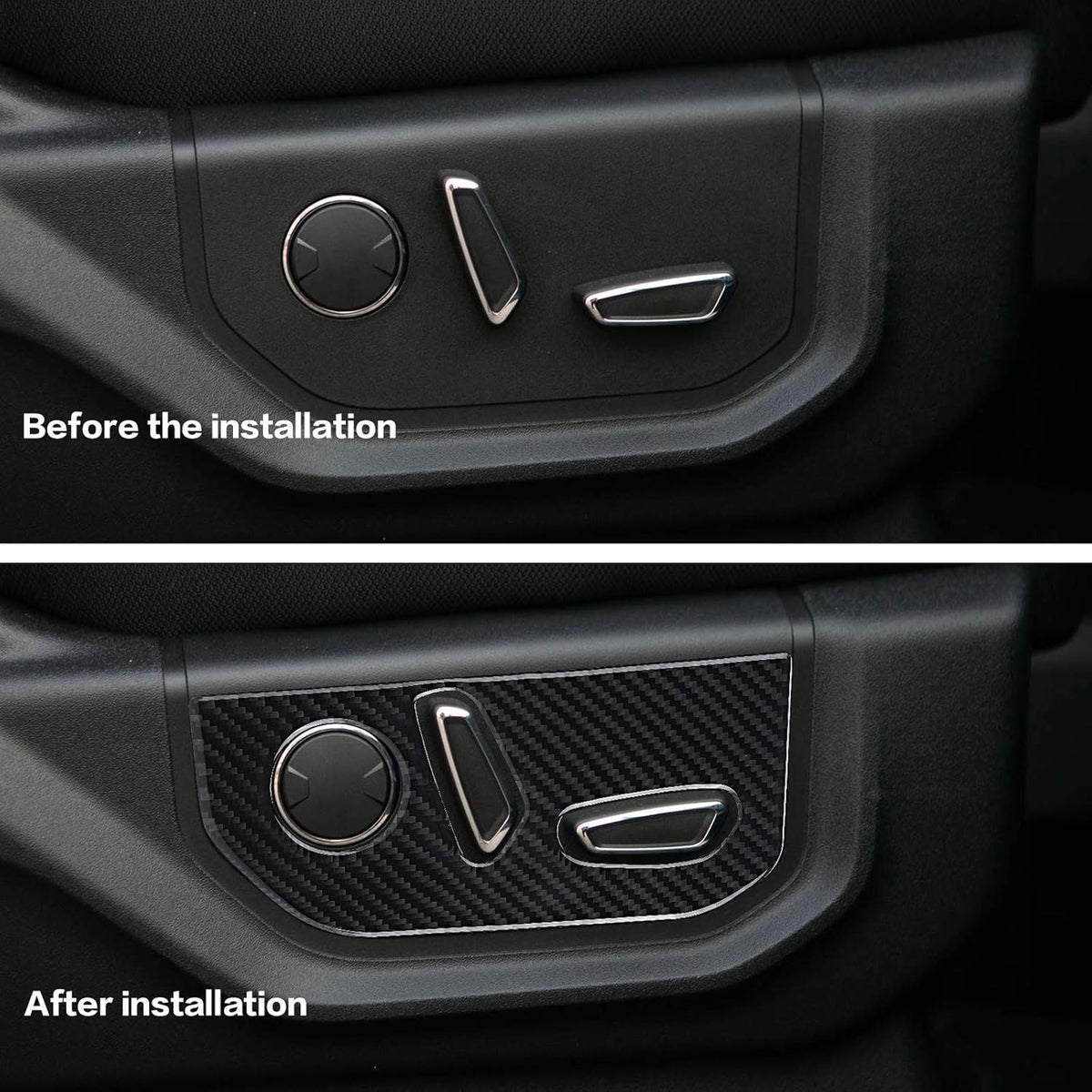 Carbon Fiber Seat Adjustment Button Frame Trim Cover 2PCS R58856