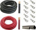 1/0 AWG 15 Feet Black + 15 Feet Red Pure Copper Ultra Flexible Cable C36024