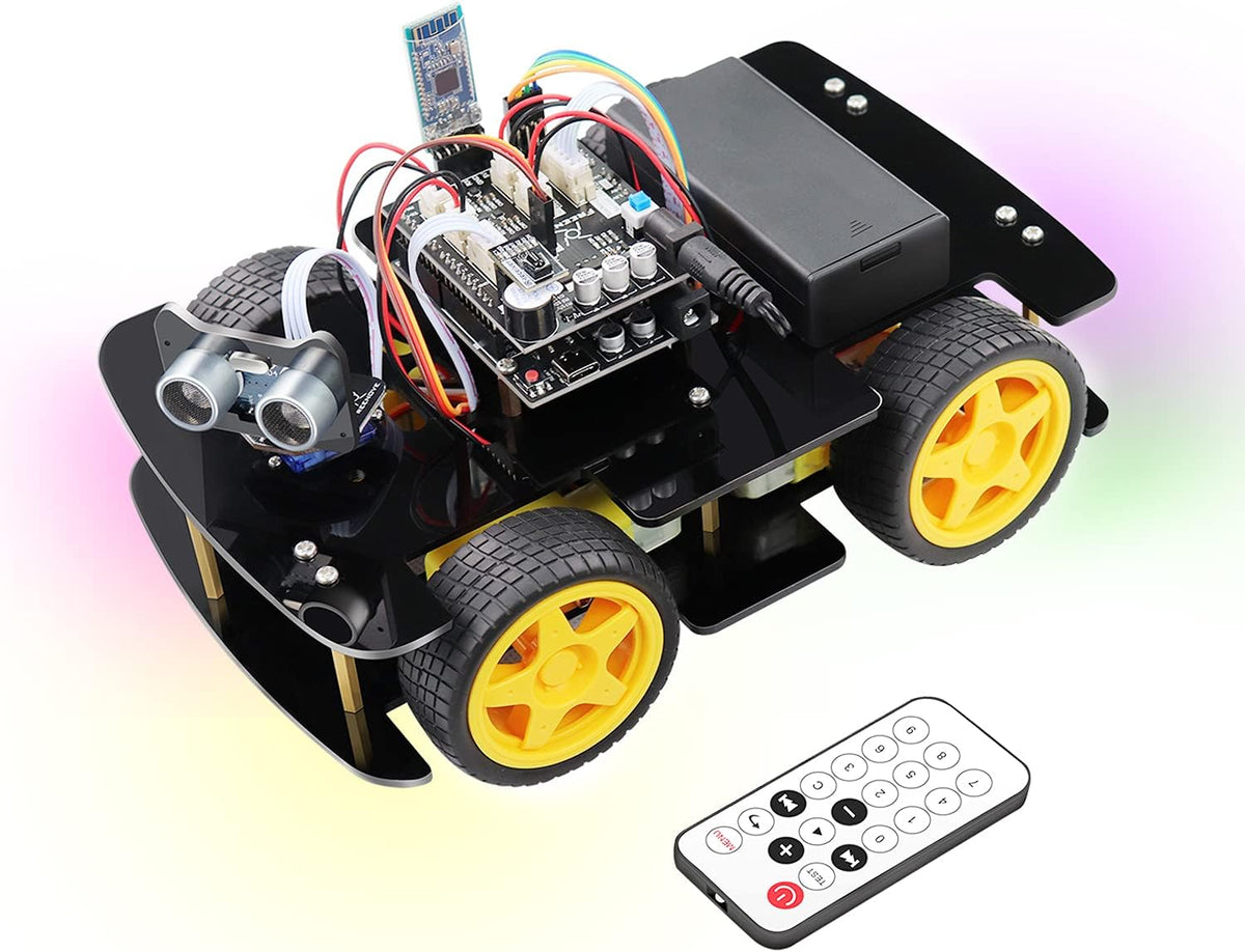 4WD Car Kit with Ultrasonic Sensor and Bluetooth Remote Control Q48148
