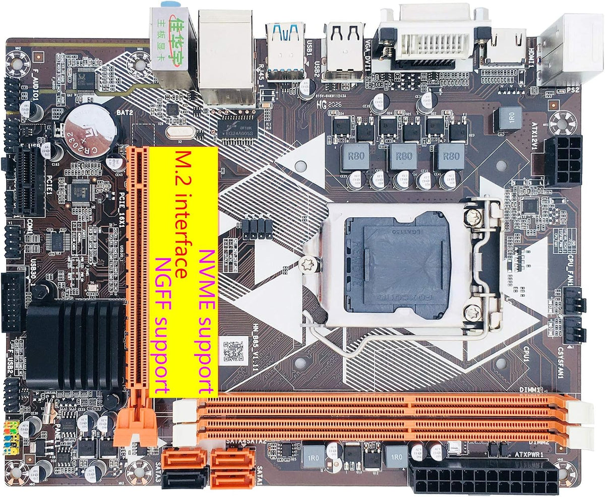 LGA 1150 MATX Motherboard VGA HDMI DVI R77792