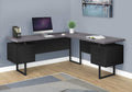 Black Reversible Corner Desk with Drawers and File Cabinet V256368