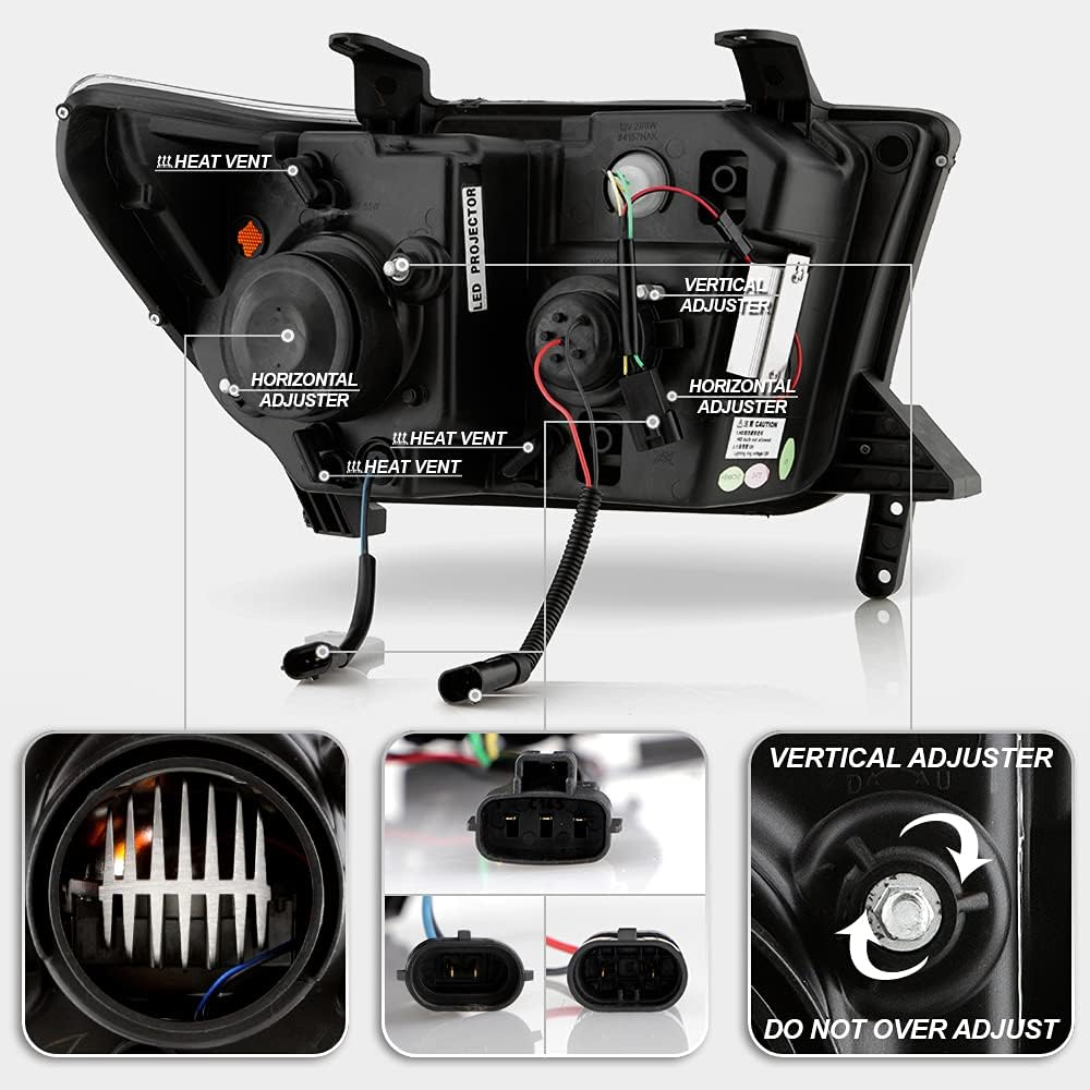 Chrome LED Projector Headlights M802