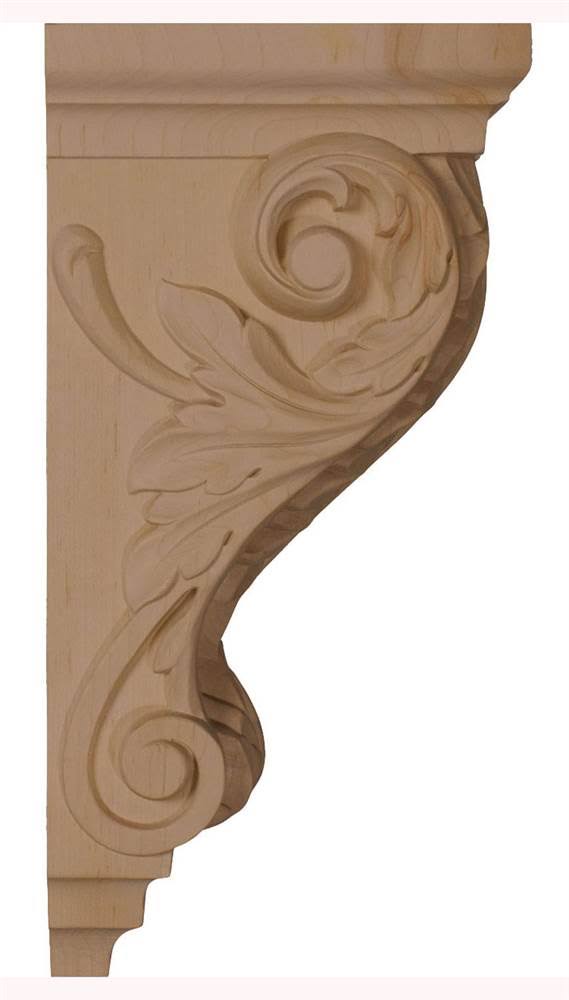 Large Acanthus Wood Corbel Mahogany F79212