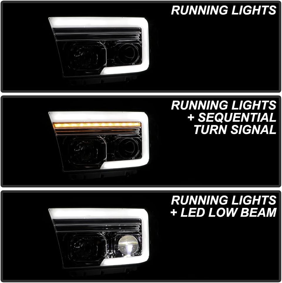 Chrome LED Projector Headlights M802