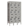 Gray Triple Tier Vented Metal Locker F776