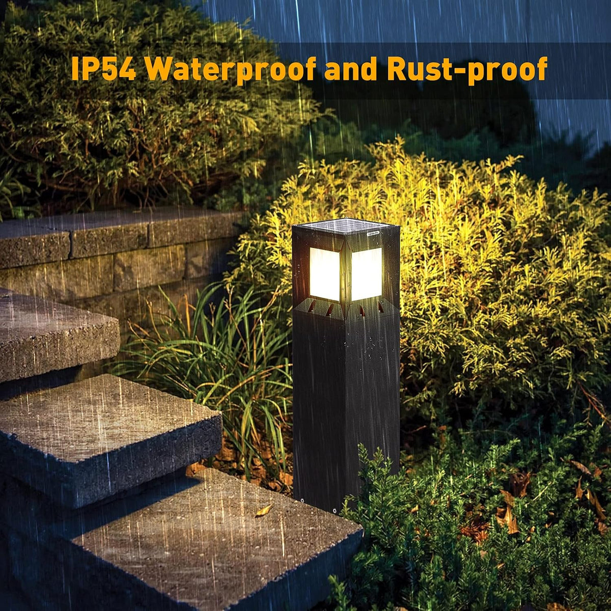 Solar IP54 Waterproof 3000K LED 32 Inches Outdoor Bollard Path Light G4983