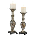 2 Piece Polyresin Candlestick Set S513427