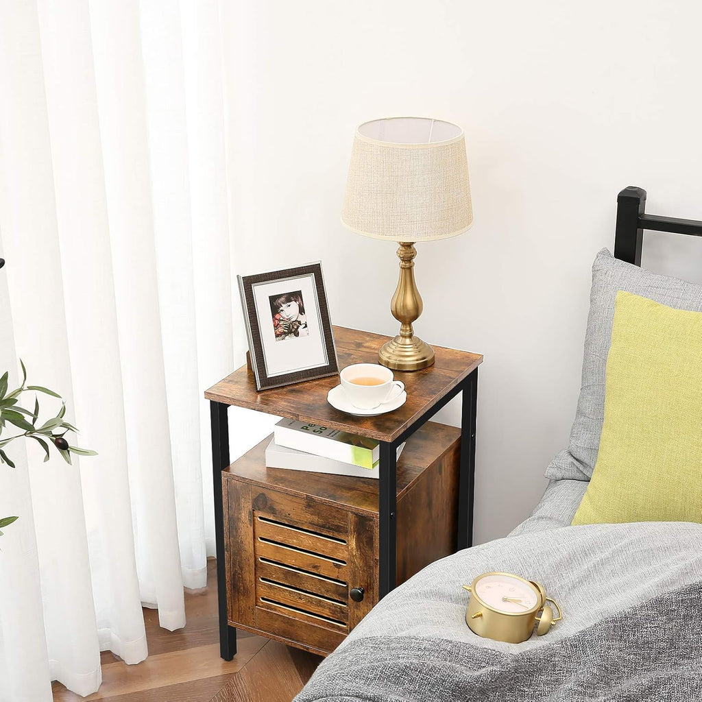 Set of 2 Wood Nightstand with Storage A815985
