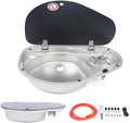 Small RV Stainless Steel Sink and Faucet with Tempered Glass Lid S914