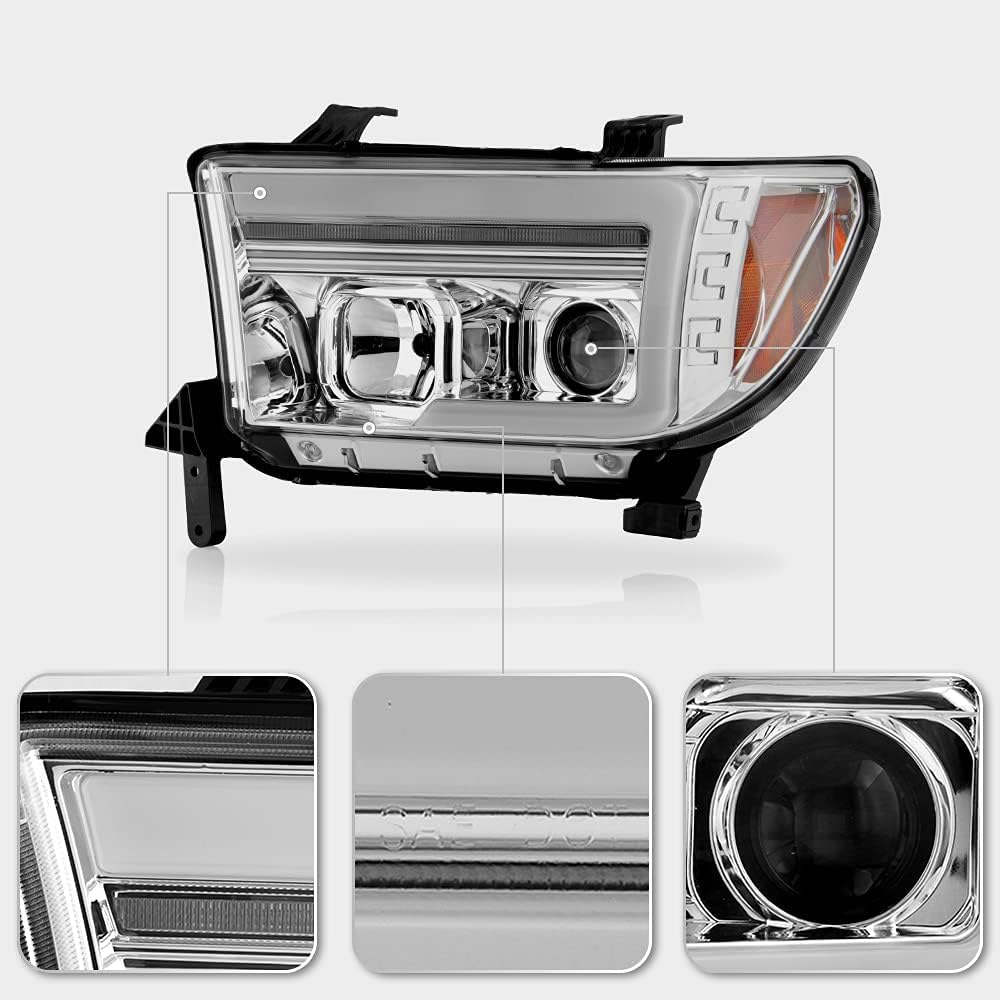 Chrome LED Projector Headlights M802