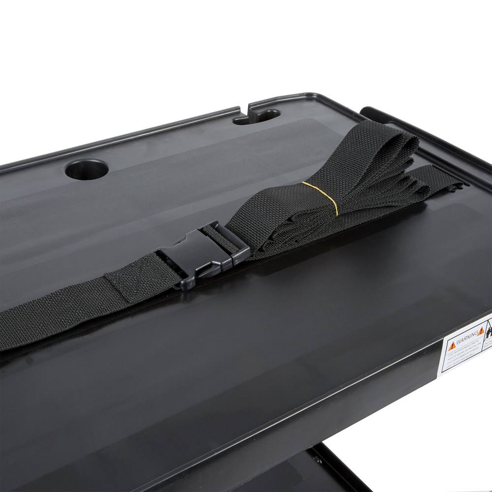 Black Three-Shelf AV Cart with Cabinet W6661