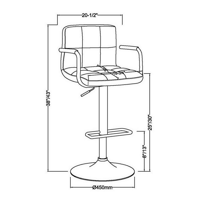 Adjustable Metal Barstool Set of 2 P937074