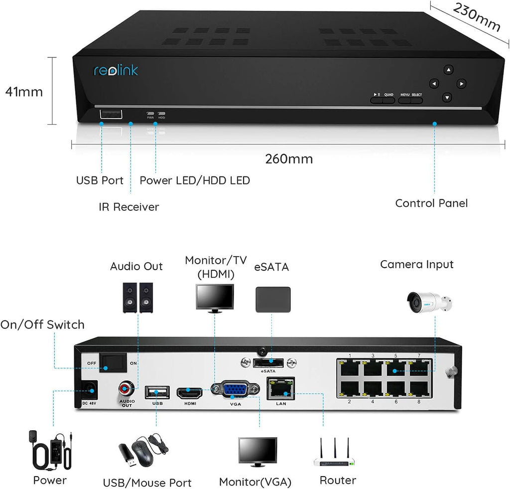 4K PoE 8 Channel NVR with 2TB Hard Drive G469