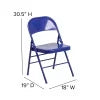 Cobalt Blue Metal Folding Chair S2307