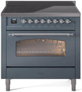 Blue Grey Induction Range with Electric Oven O956504