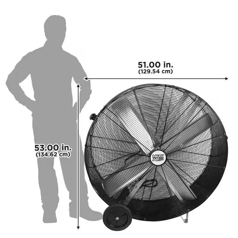 48 In. 2-Speed Belt Drive Drum Fan Black Poly Housing E255807