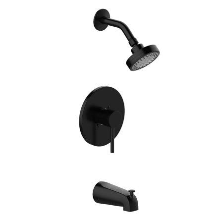 Matte Black Tub and Shower Faucet with Rough-In Valve P105864