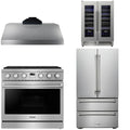 36 Gas Range, Range Hood, Refrigerator and Wine Cooler A588
