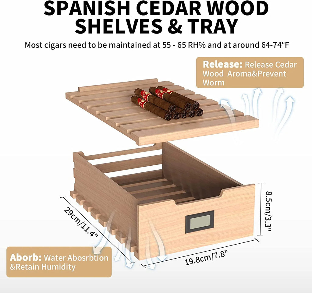 23L Electric Cigar Humidor with Spanish Cedar Wood Shelves C884