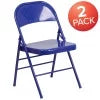 Cobalt Blue Metal Folding Chair S2307