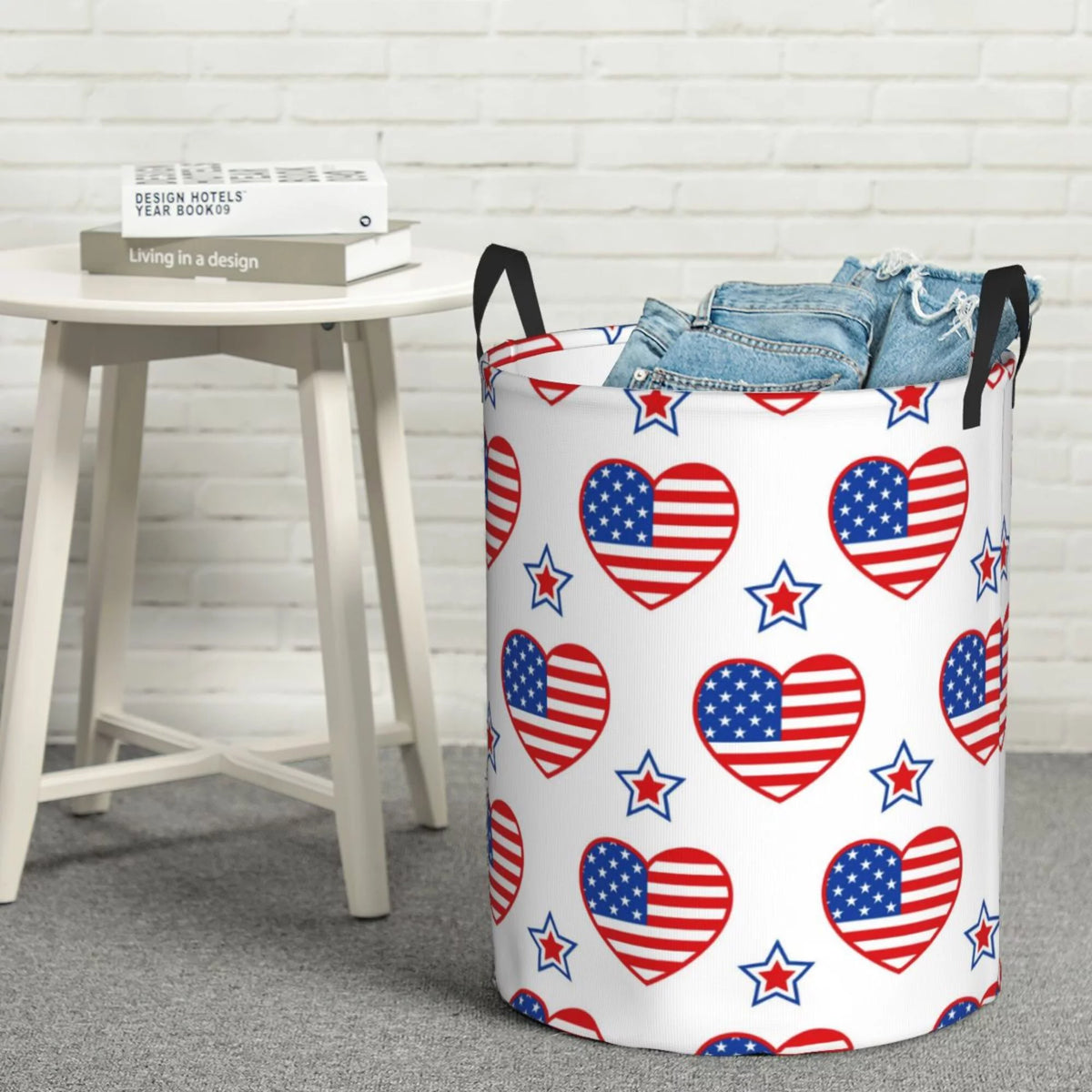Round Waterproof Collapsible Laundry Basket U483446