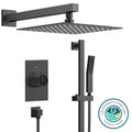 Matte Black 10 in. Shower Faucet Set with Handheld Slide Bar Y900198