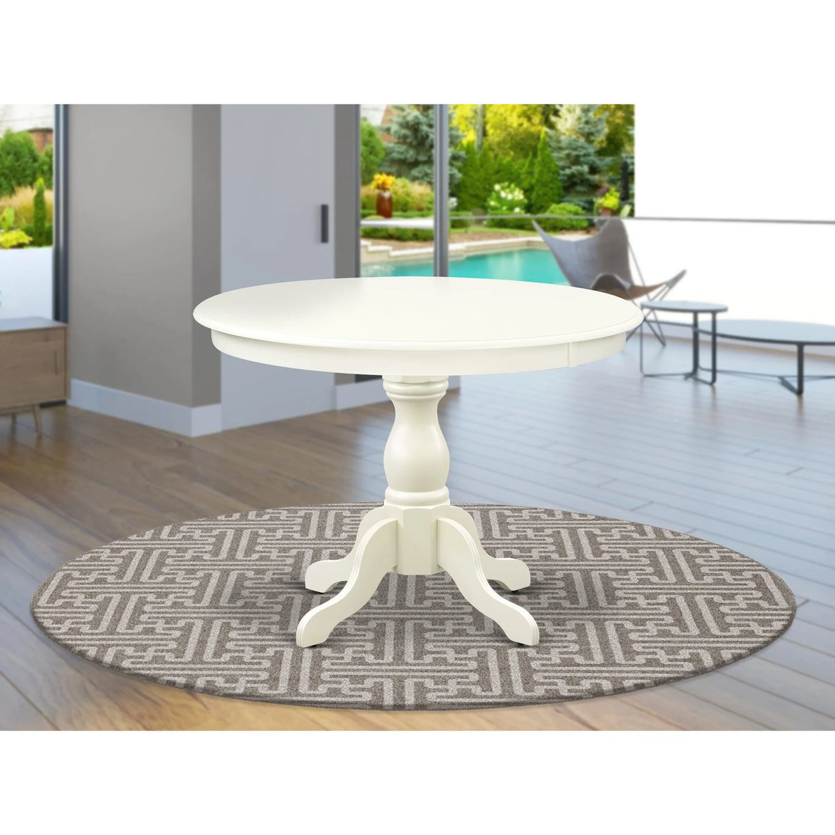 Black Wood Pedestal Dining Table A877222