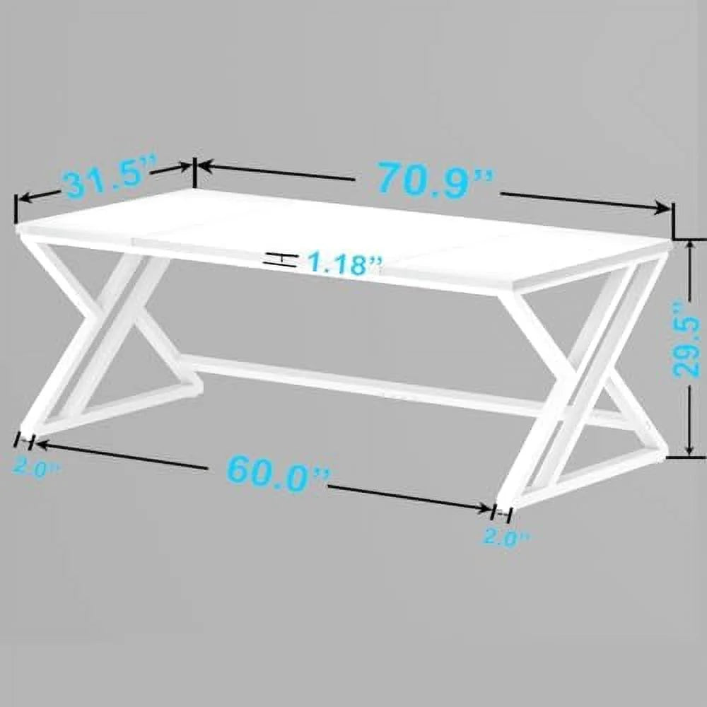 70.8" Long Wood Metal Double Workstation Desk L237