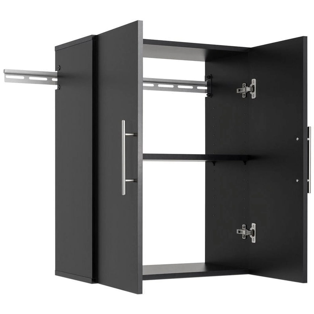24" Black Wooden Storage Cabinet L408