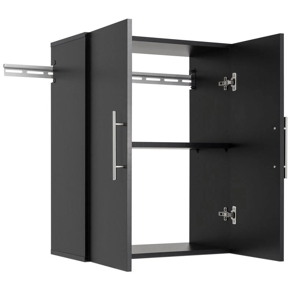24" Black Wooden Storage Cabinet L408