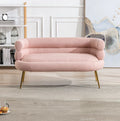 Pink Polyester Upholstered Wingback Accent Chair with Metal Legs X24188