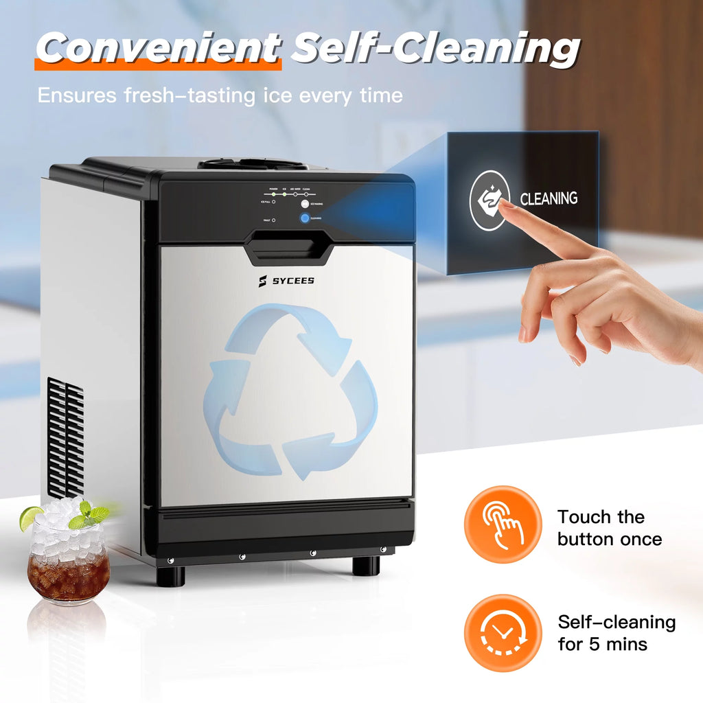 Nugget Ice Maker Countertop, 55lbs/24h, Self-Cleaning Pellet Ice Machine S7240