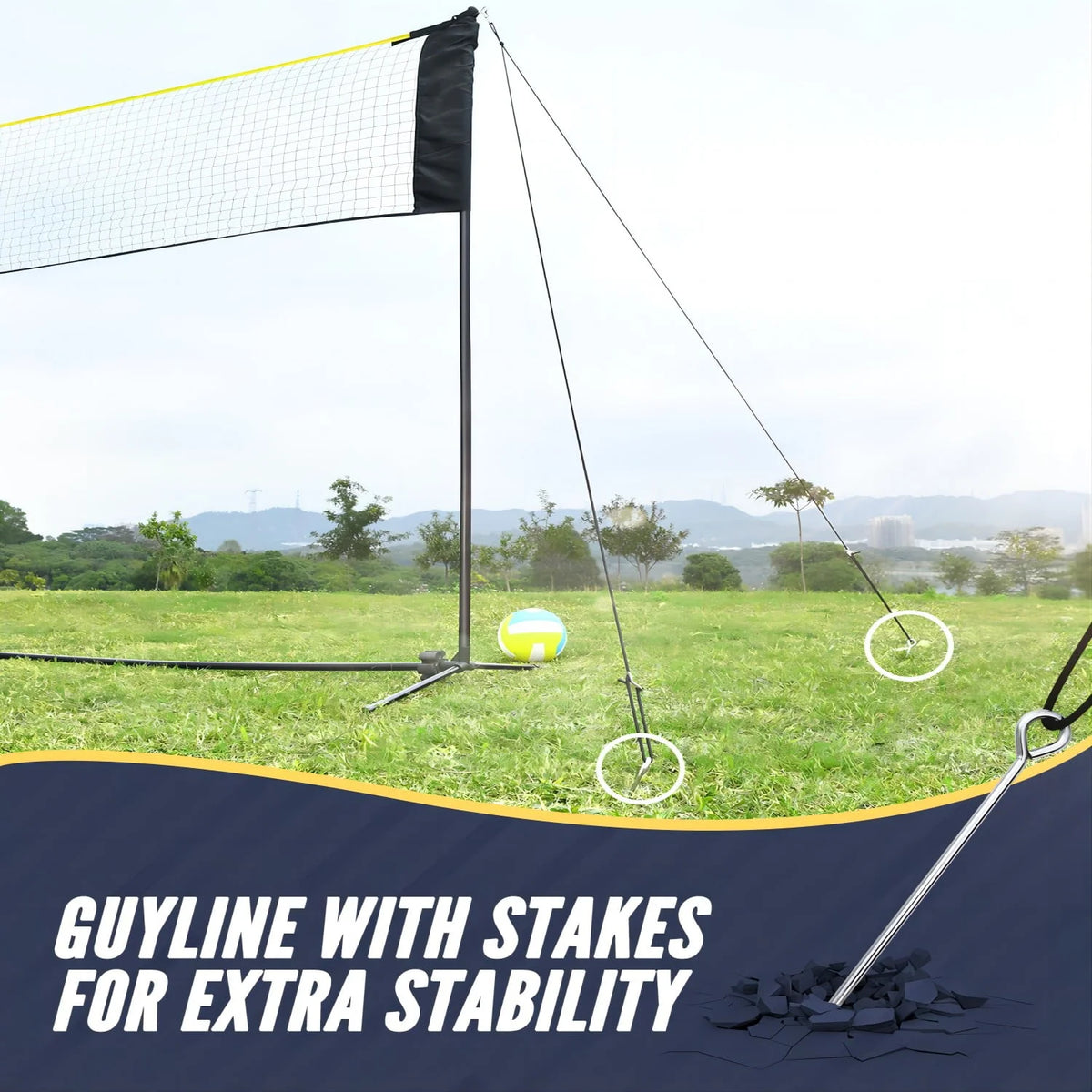 Adjustable Height Volleyball Badminton Net Set with Poles, Rackets, Shuttlecocks and Volleyball Z499
