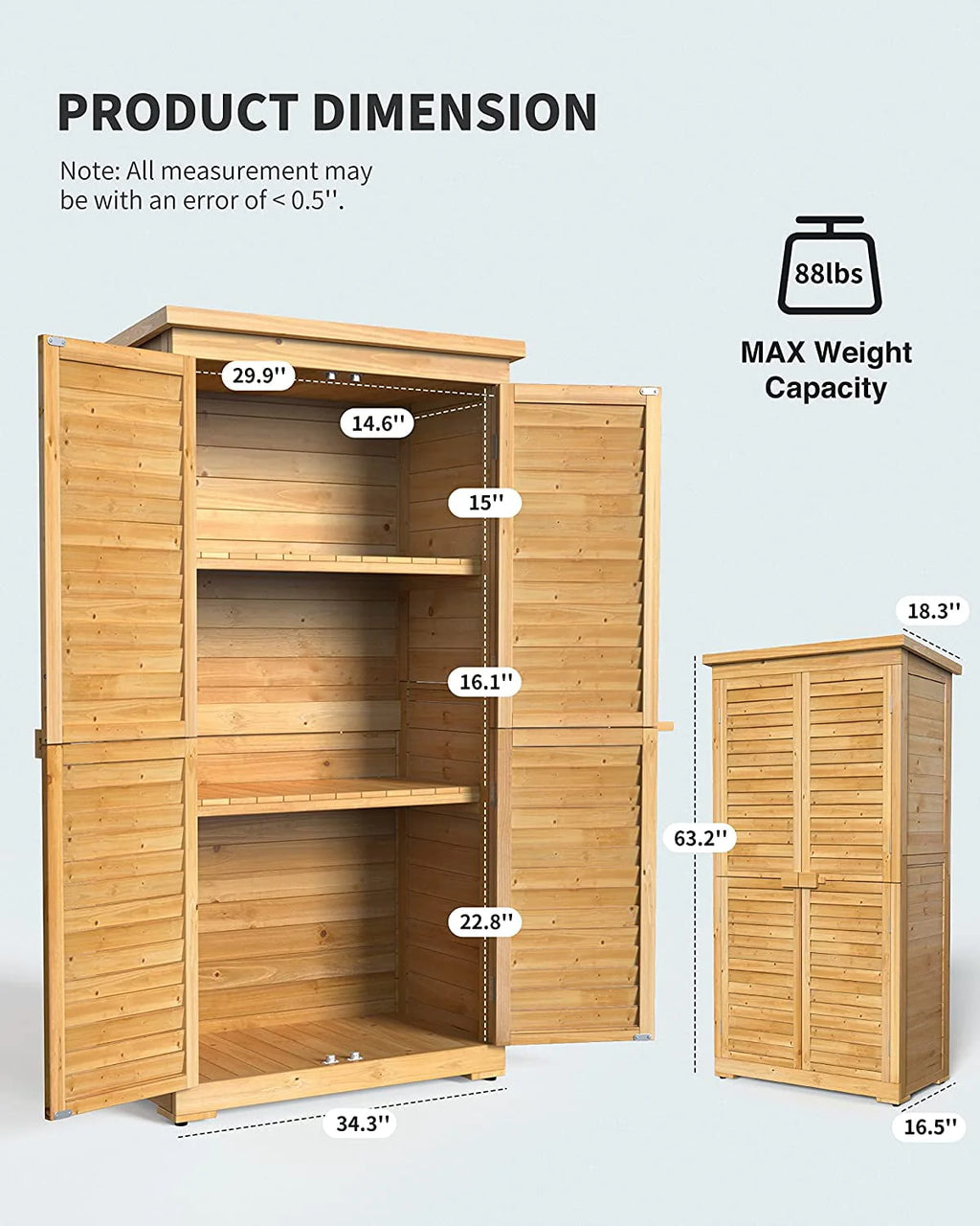 Outdoor Storage Cabinet with Asphalt Roof Q5430