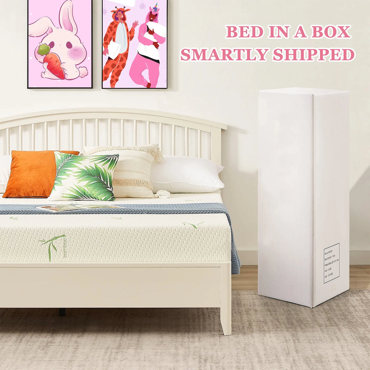 Queen 8 inch Green Tea Gel Memory Foam Mattress with Bamboo Knit Cover P976