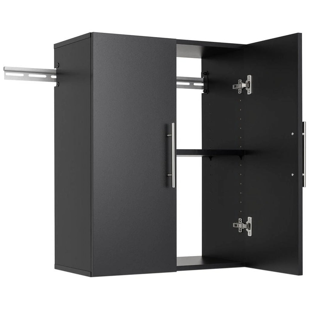 24" Black Wooden Storage Cabinet L408