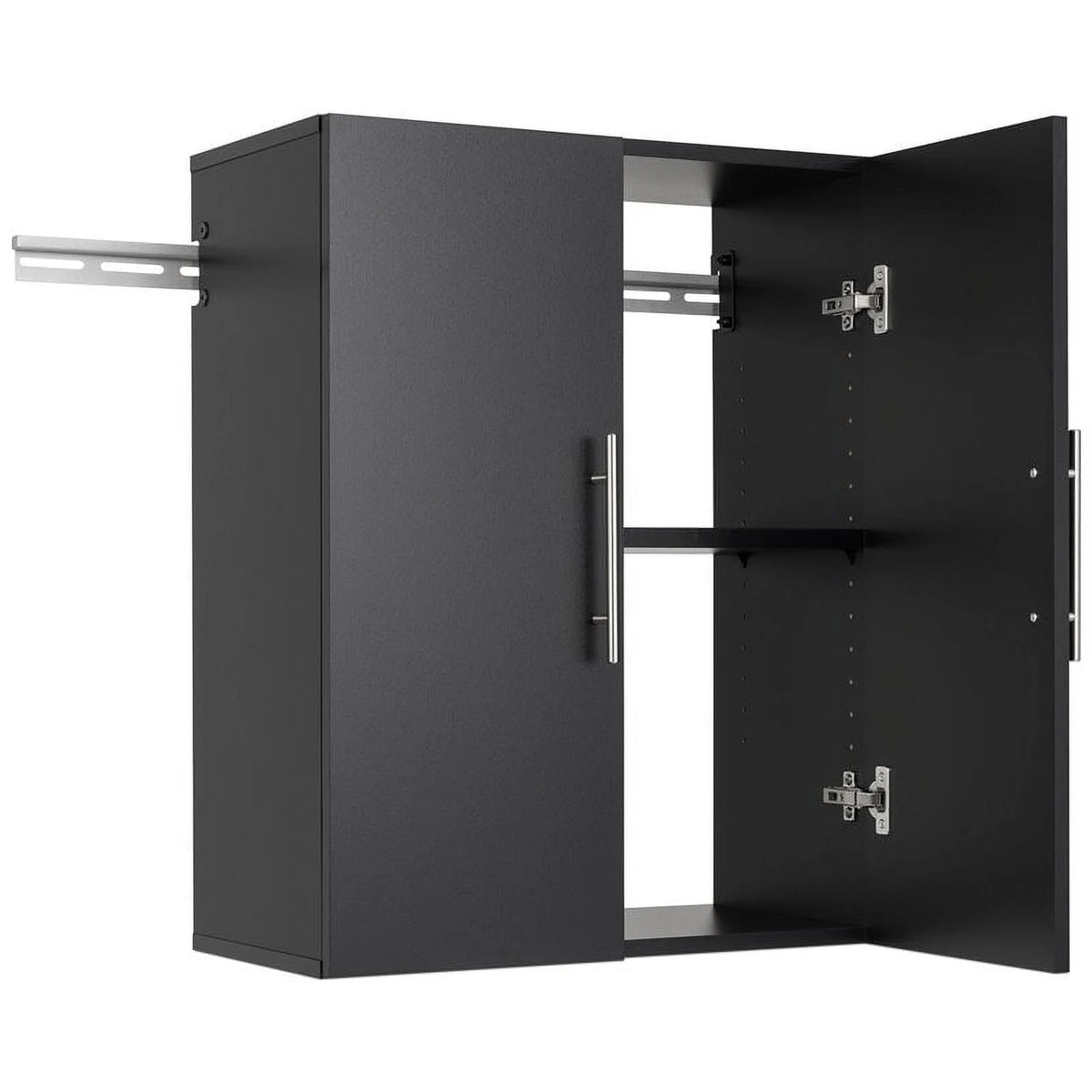 24" Black Wooden Storage Cabinet L408