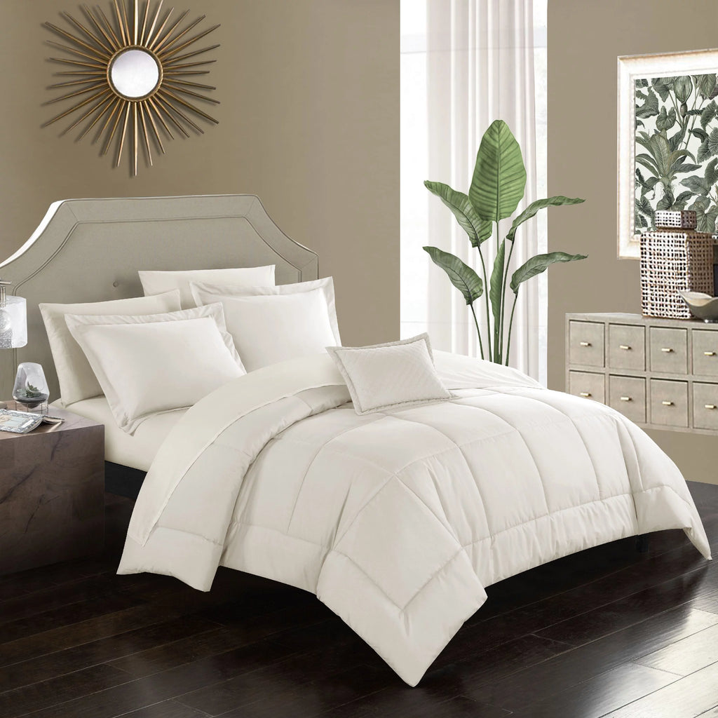 Beige King 8-Piece Comforter Set U772326